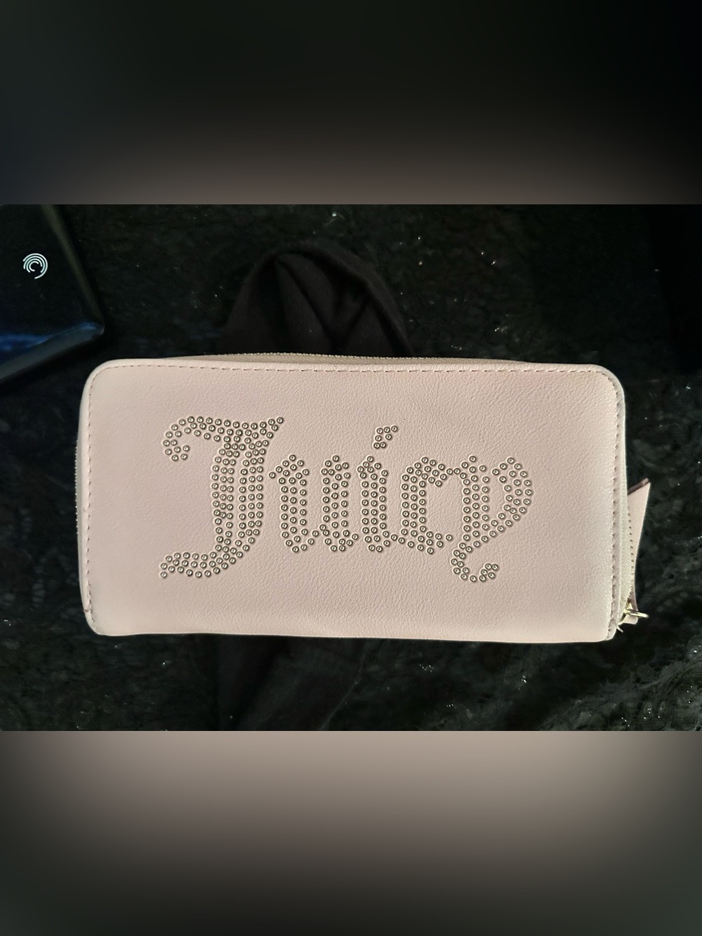 Juicy Couture Blush Studded Logo Zip Wallet